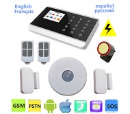 Touch PSTN GSM Alarm System Wireless Voice LCD Android APP For Alarme Residencial Home Security With Ceiling PIR Sensor  