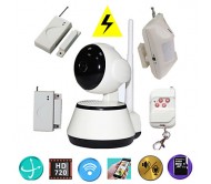 H.264 1.0MP HD 720P IP Camera P2P Pan IR Cut TF Card WiFi Network IP Security System With Wireless Alarm Detector  