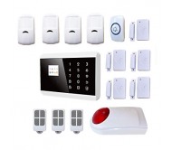 GSM PSTN Burglar Anti Theft Intruder House Security Alarm Systems Sim Card Alarma System Android +Wireless Strobe Siren  