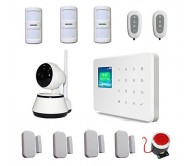 Wireless LCD Voice GSM Alarm Alarme Systems Security Home With Mini Video IP Camera Ipcam Wi-fi 720P PTZ Micro SD Slot  