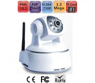 Pan Tilt HD IP Camera SD Card 1.3 Megapixels 720P H.264 P2P Onvif WIFI Remote Monitor  