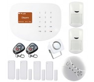 Touchpad Security Home Alarm System GSM+WIFI Alarm System GS-S2W APP Control with Wireless Smoke Detector  