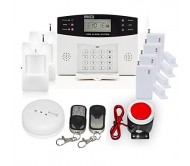 106 Zone Home Security GSM Burglar Alarm System with Smoke Alarm Set   