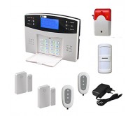 Voice LCD Wireless Burglar GSM Alarm System With Pir Door Detector Strobe Siren SMS Call Alarme Alarma Security Home  